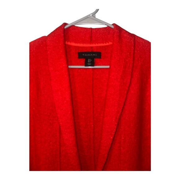 Tahari Womens Red Open Front Cardigan, Small - Picture 4 of 7